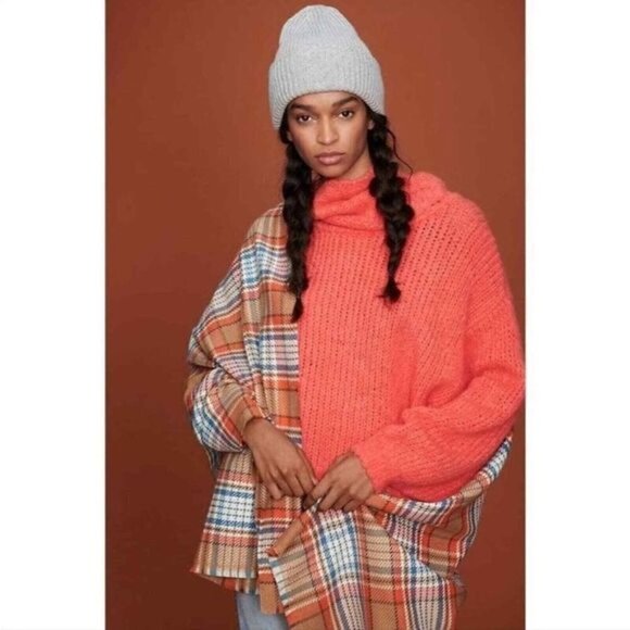 Anthropologie Pilcro Zamora Orange Cropped Cowl‎ Neck Sweater Small - Picture 9 of 9